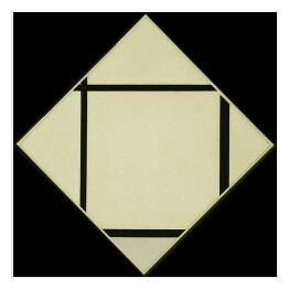 Plakat samoprzylepny Piet Mondriaan "Tableau 1 lozenge with four lines and gray"