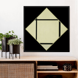 Obraz w ramie Piet Mondriaan "Tableau 1 lozenge with four lines and gray"