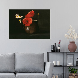Plakat samoprzylepny Odilon Redon Maki i stokrotki. Reprodukcja
