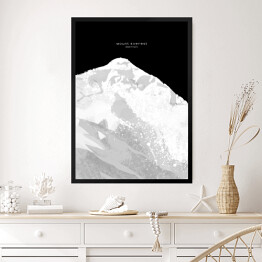 Obraz w ramie Mount Everest - minimalistyczne szczyty górskie
