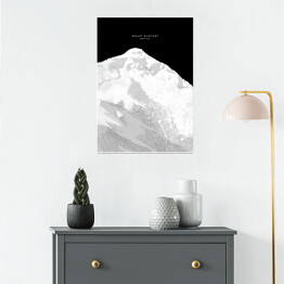 Plakat samoprzylepny Mount Everest - minimalistyczne szczyty górskie