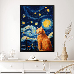Obraz w ramie Kot à la Vincent van Gogh