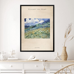 Obraz w ramie Vincent van Gogh "Góry w Saint Remy" - reprodukcja z napisem. Plakat z passe partout