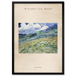 Plakat w ramie Vincent van Gogh "Góry w Saint Remy" - reprodukcja z napisem. Plakat z passe partout
