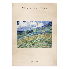 Plakat Vincent van Gogh "Góry w Saint Remy" - reprodukcja z napisem. Plakat z passe partout