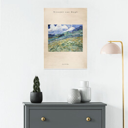 Plakat Vincent van Gogh "Góry w Saint Remy" - reprodukcja z napisem. Plakat z passe partout