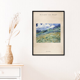 Plakat w ramie Vincent van Gogh "Góry w Saint Remy" - reprodukcja z napisem. Plakat z passe partout