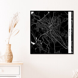 Plakat w ramie Mapy miast świata - Kiszyniów - czarna