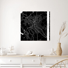 Plakat samoprzylepny Mapy miast świata - Kiszyniów - czarna