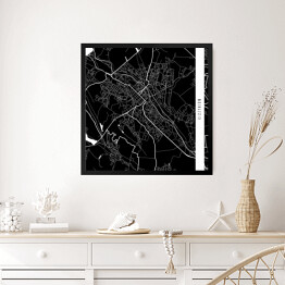 Obraz w ramie Mapy miast świata - Kiszyniów - czarna