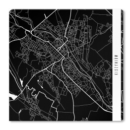 Obraz na płótnie Mapy miast świata - Kiszyniów - czarna