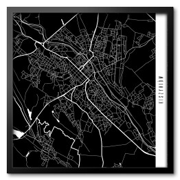 Obraz w ramie Mapy miast świata - Kiszyniów - czarna