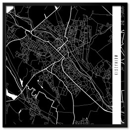 Plakat w ramie Mapy miast świata - Kiszyniów - czarna