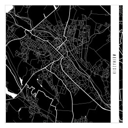 Plakat samoprzylepny Mapy miast świata - Kiszyniów - czarna