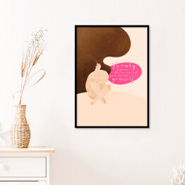 Plakat w ramie "Beauty begins the moment you decide to be yourself" - ilustracja