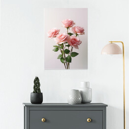 Plakat samoprzylepny Bukiet różowe róże
