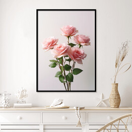 Plakat w ramie Bukiet różowe róże