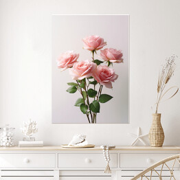 Plakat samoprzylepny Bukiet różowe róże