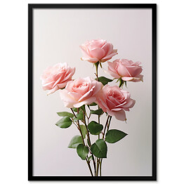 Plakat w ramie Bukiet różowe róże