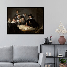Plakat w ramie Rembrandt "Lekcja anatomii doktora Tulpa" - reprodukcja
