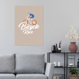 Plakat Rower - napis bicycle race