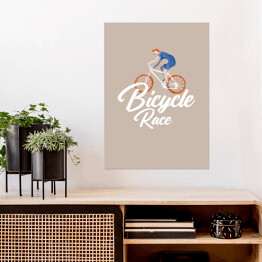 Plakat samoprzylepny Rower - napis bicycle race