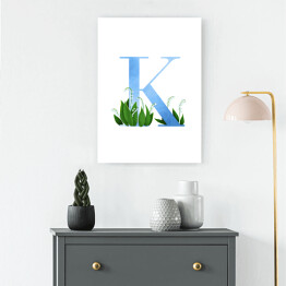 Obraz na płótnie Roślinny alfabet - litera K jak konwalia