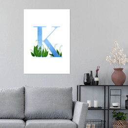 Plakat samoprzylepny Roślinny alfabet - litera K jak konwalia