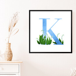 Obraz w ramie Roślinny alfabet - litera K jak konwalia