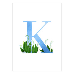 Plakat Roślinny alfabet - litera K jak konwalia