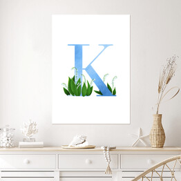 Plakat Roślinny alfabet - litera K jak konwalia