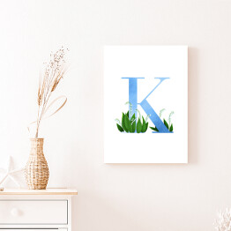Obraz na płótnie Roślinny alfabet - litera K jak konwalia
