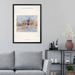 Obraz w ramie Auguste Renoir "Plac św. Marka w Wenecji" - reprodukcja z napisem. Plakat z passe partout