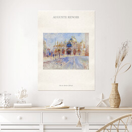 Plakat Auguste Renoir "Plac św. Marka w Wenecji" - reprodukcja z napisem. Plakat z passe partout