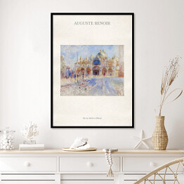 Plakat w ramie Auguste Renoir "Plac św. Marka w Wenecji" - reprodukcja z napisem. Plakat z passe partout