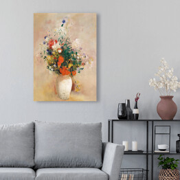 Obraz na płótnie Odilon Redon Wazon z kwiatami (różowe tło). Reprodukcja