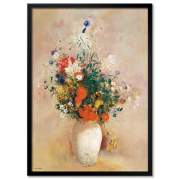 Obraz klasyczny Odilon Redon Wazon z kwiatami (różowe tło). Reprodukcja