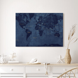 Obraz na płótnie Ciemna klasyczna mapa świata