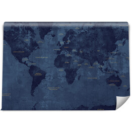 Fototapeta winylowa zmywalna Ciemna klasyczna mapa świata