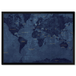 Obraz klasyczny Ciemna klasyczna mapa świata