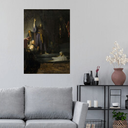 Plakat samoprzylepny Rembrandt Wskrzeszenie Łazarza. Reprodukcja