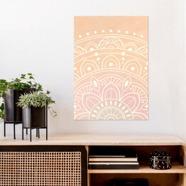 Plakat Jasna mandala na ścianę na pastelowym tle - styl orientalny