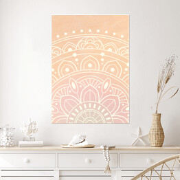 Plakat samoprzylepny Jasna mandala na ścianę na pastelowym tle - styl orientalny
