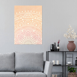 Plakat samoprzylepny Jasna mandala na ścianę na pastelowym tle - styl orientalny