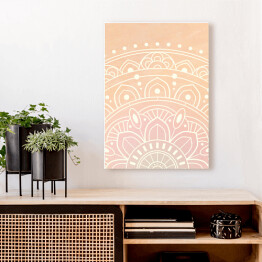 Obraz na płótnie Jasna mandala na ścianę na pastelowym tle - styl orientalny