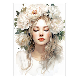 Plakat Kobieta z kwiatami Portret