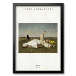 Obraz w ramie Józef Chełmoński "Babie lato" - reprodukcja z napisem. Plakat z passe partout