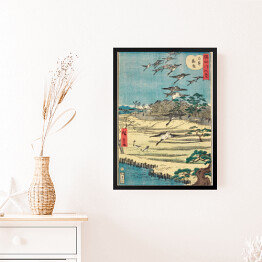 Obraz w ramie Utugawa Hiroshige Gęsi w Shirahige. Reprodukcja obrazu