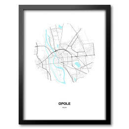 Obraz w ramie Mapa Opola w kole