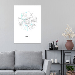 Plakat samoprzylepny Mapa Opola w kole
